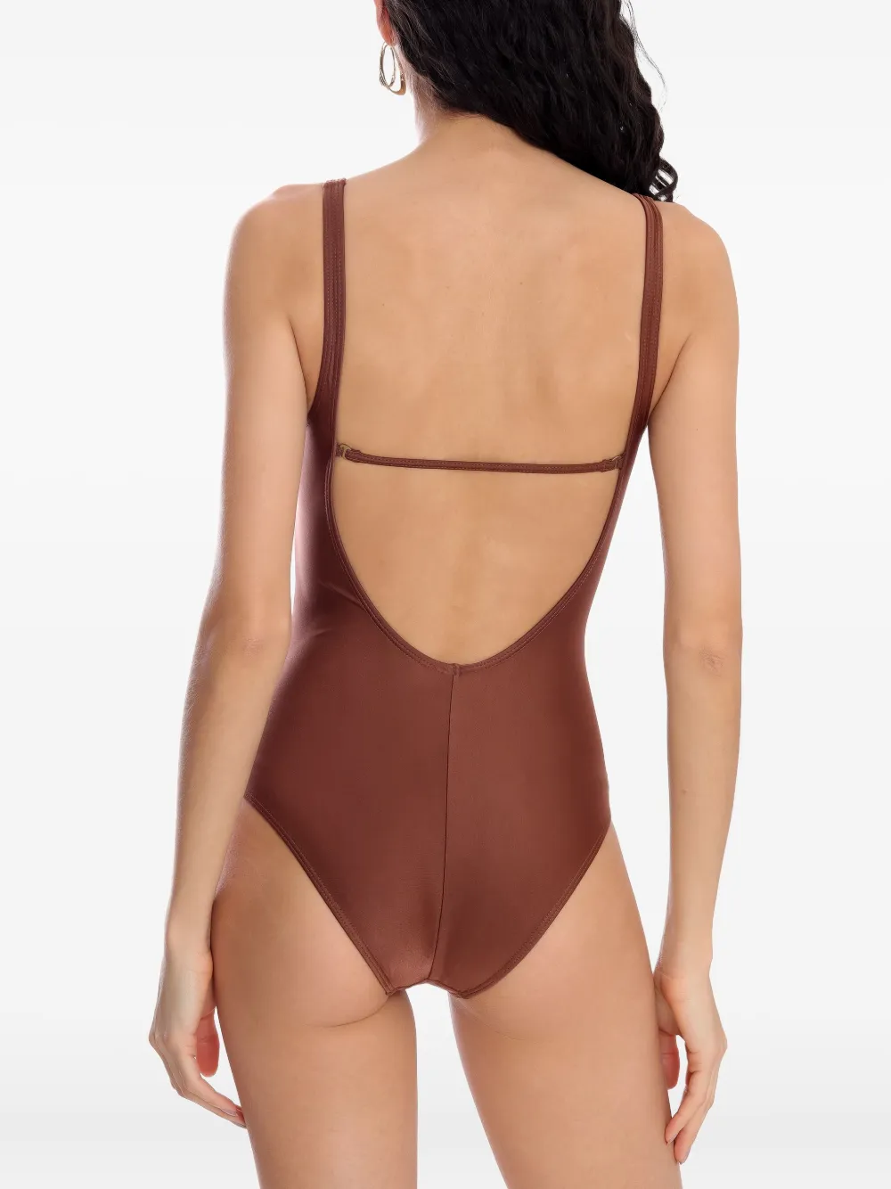 Lygia & Nanny Roberta Clasp-detail Swimsuit In Brown