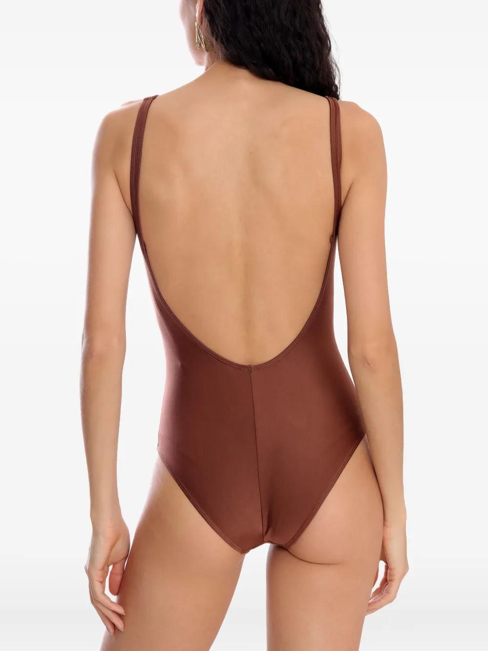 Lygia & Nanny Roberta Clasp-detail Swimsuit In Brown