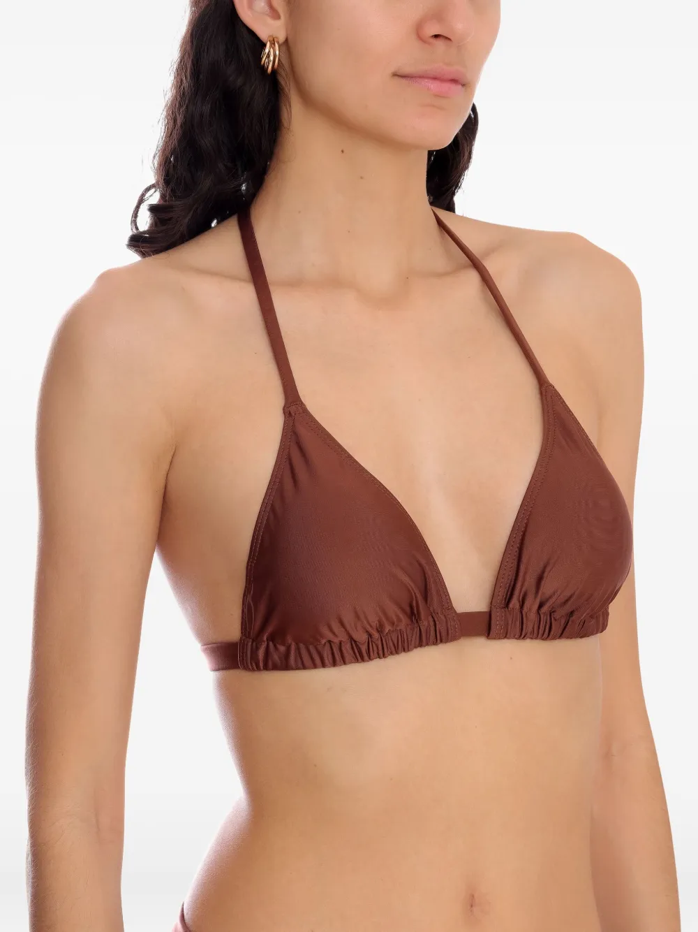 Lygia & Nanny Iasmin Triangle-halter Bikini Top In Brown