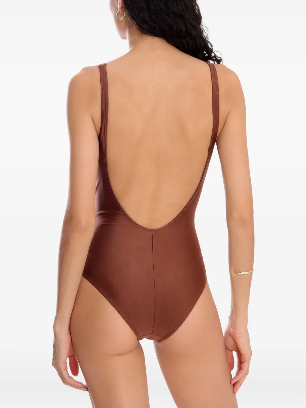 Lygia & Nanny Maisa Draped Swimsuit In Brown