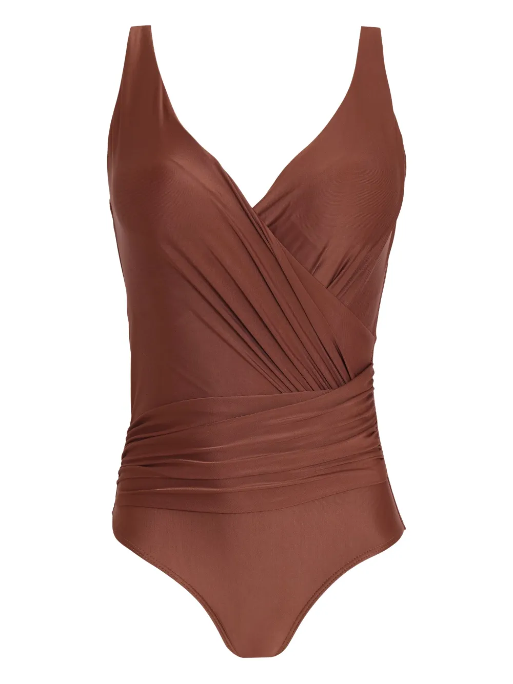 Lygia & Nanny Maisa Draped Swimsuit In Brown