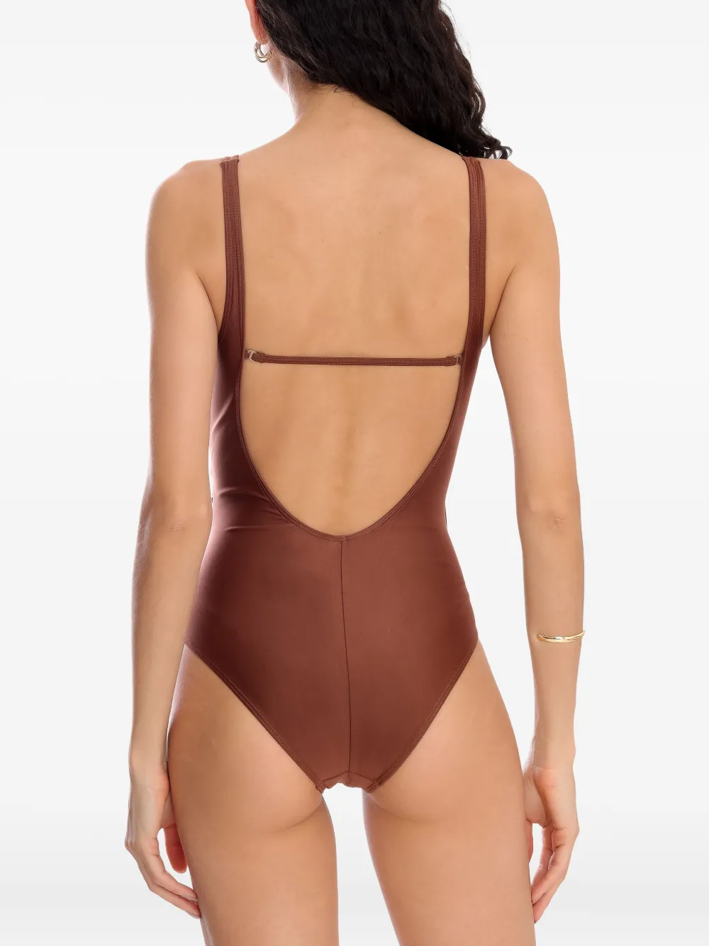 Lygia & Nanny Maisa Draped Swimsuit In Brown