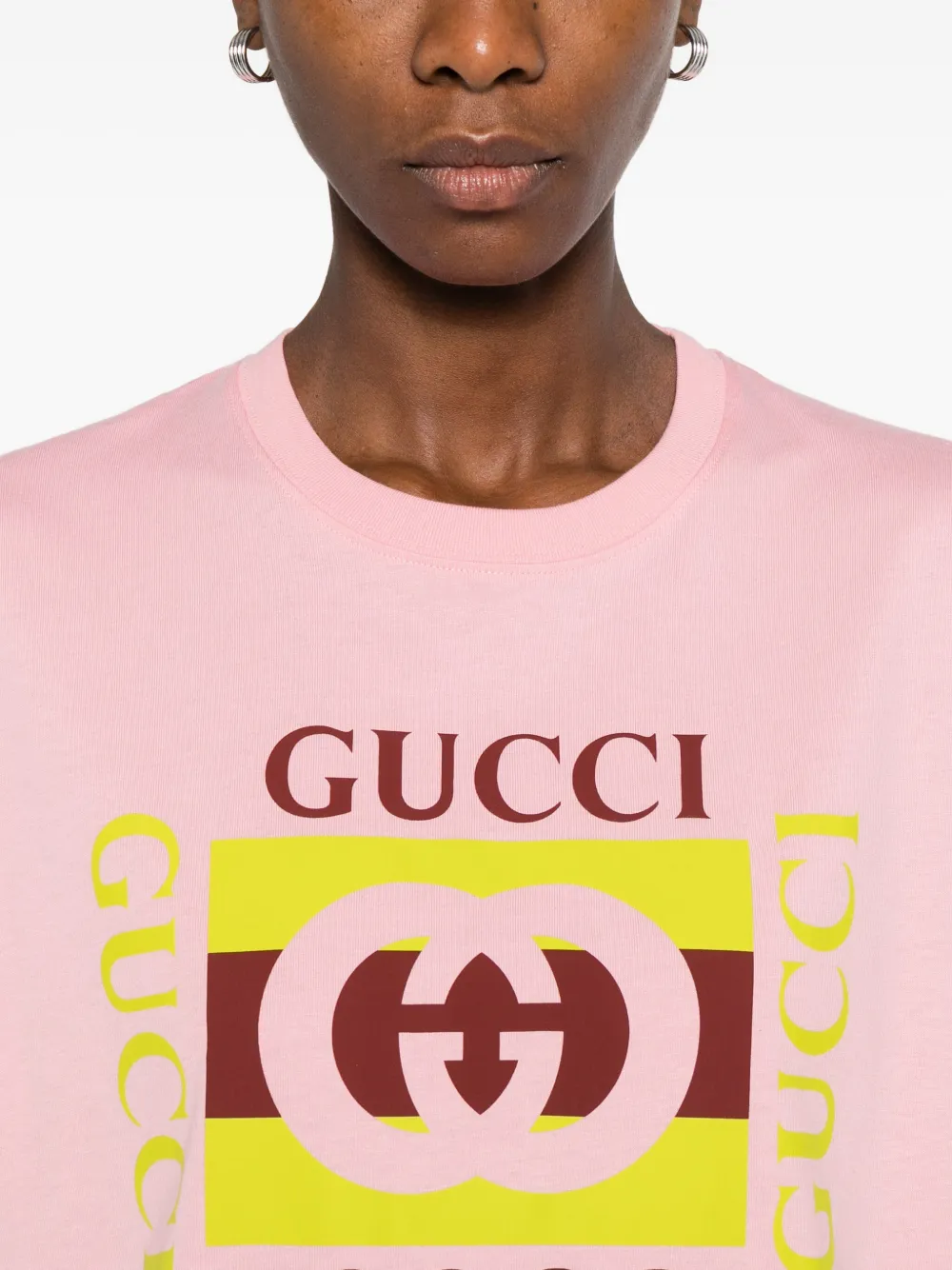 Gucci Logo-printed Short-sleeved T-shirt In Pink