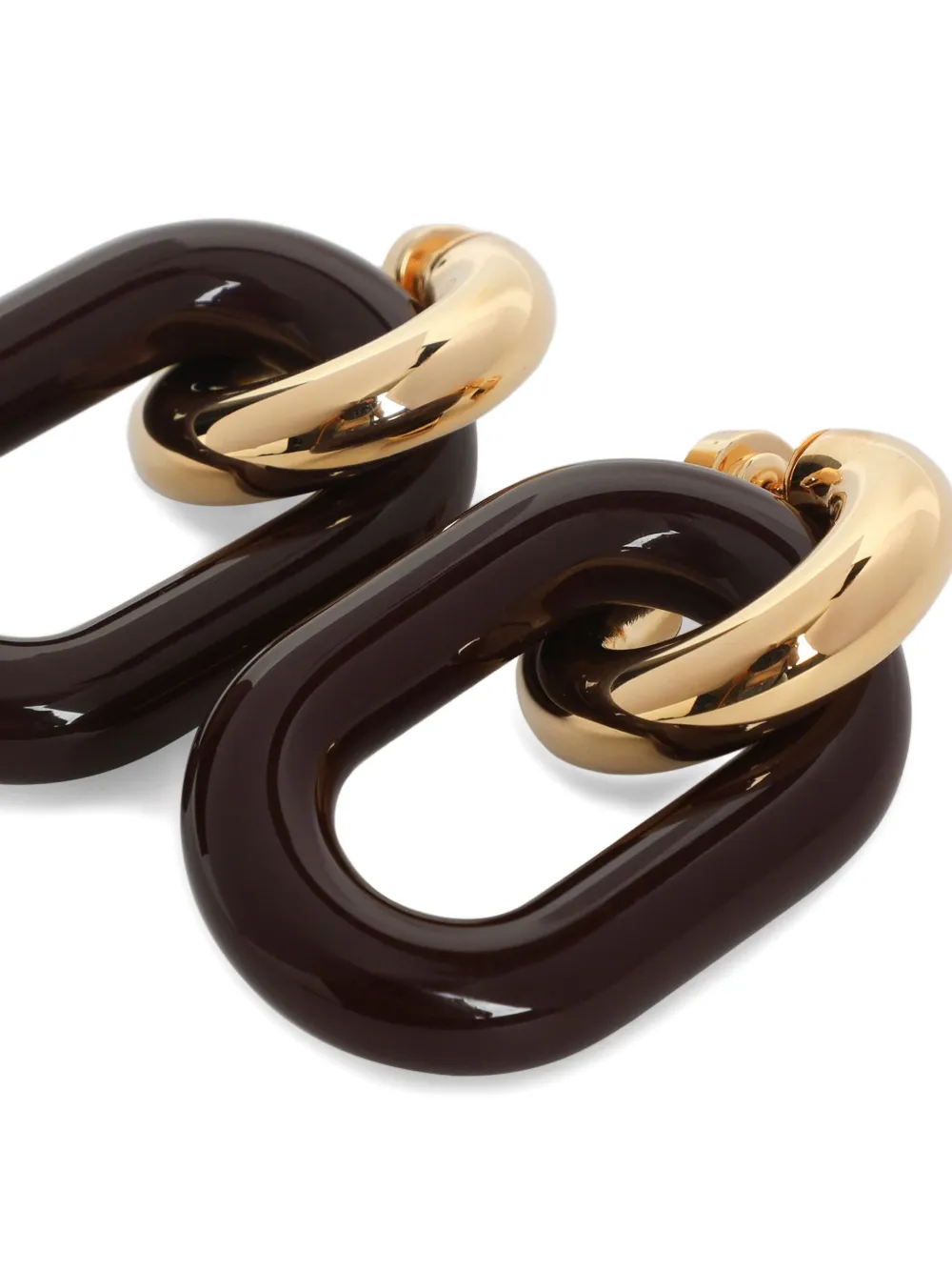 Marni Chunky Hoop Earrings Gold-tone Finish In Black