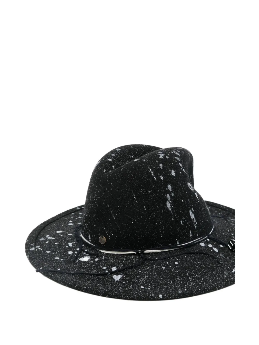 Yesey Splatter-print Fedora Hat In Black