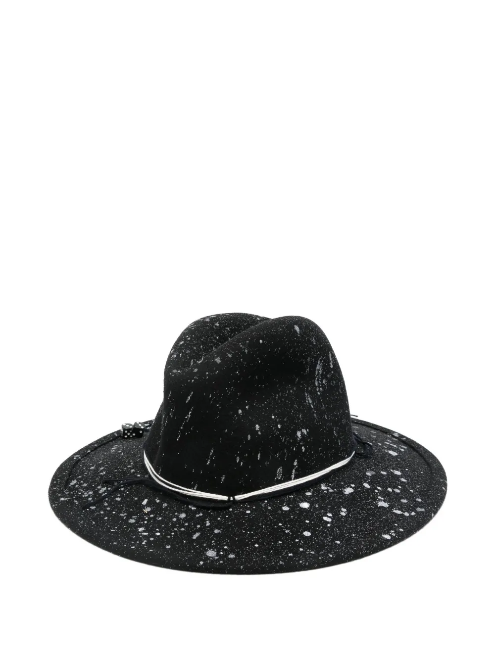 Yesey splatter-print fedora hat | Black | Image 1