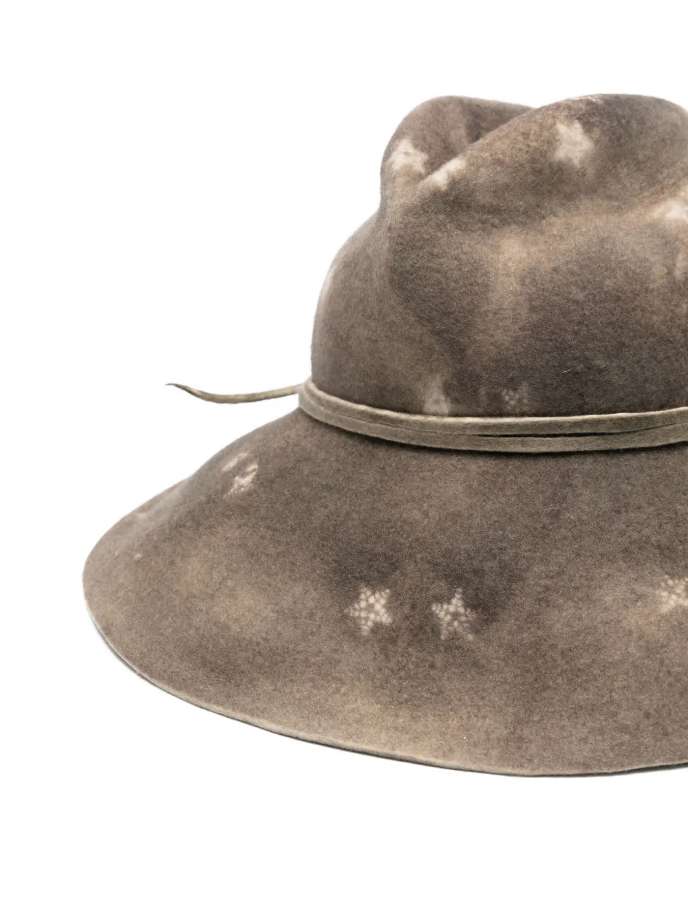 Yesey Vilten hoed met sterrenprint Bruin