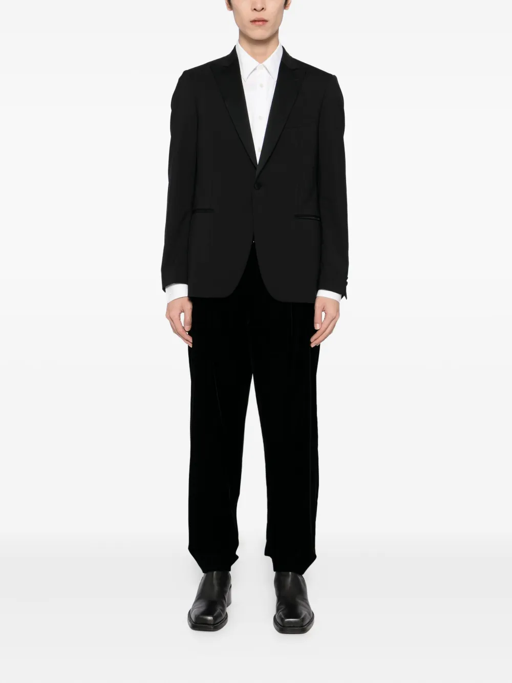 Giorgio Armani Broek met platte voorkant - Zwart
