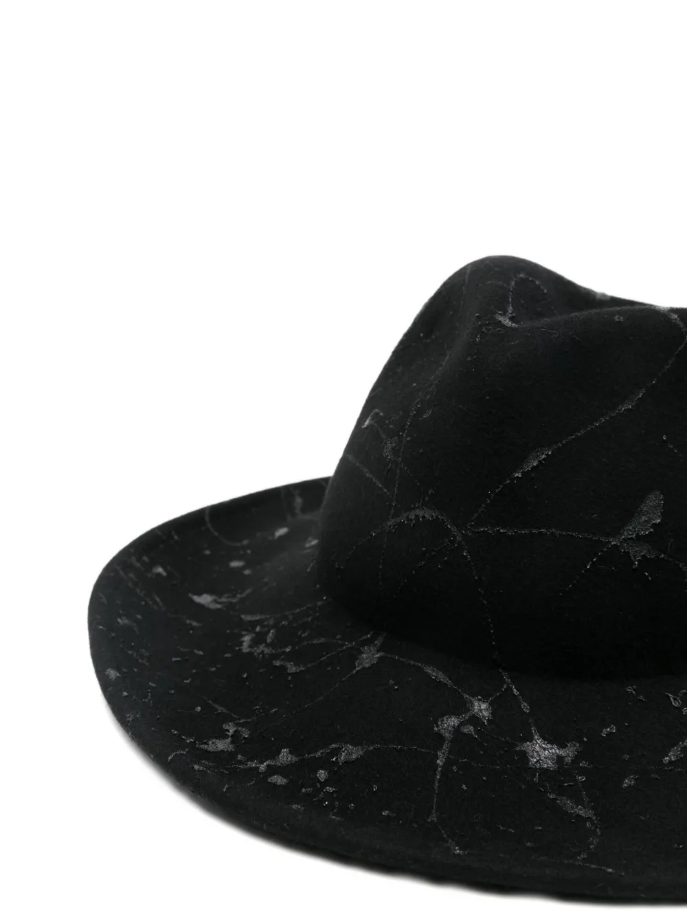 Yesey Fedora hoed met print - Zwart