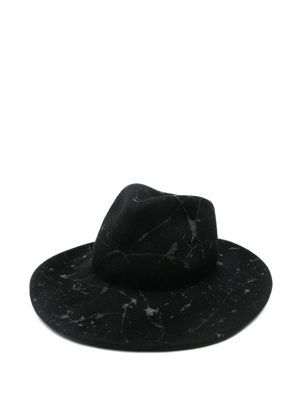 Yesey crackle-print fedora hat | Black | Image 1