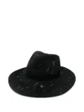 Yesey crackle-print fedora hat - Black