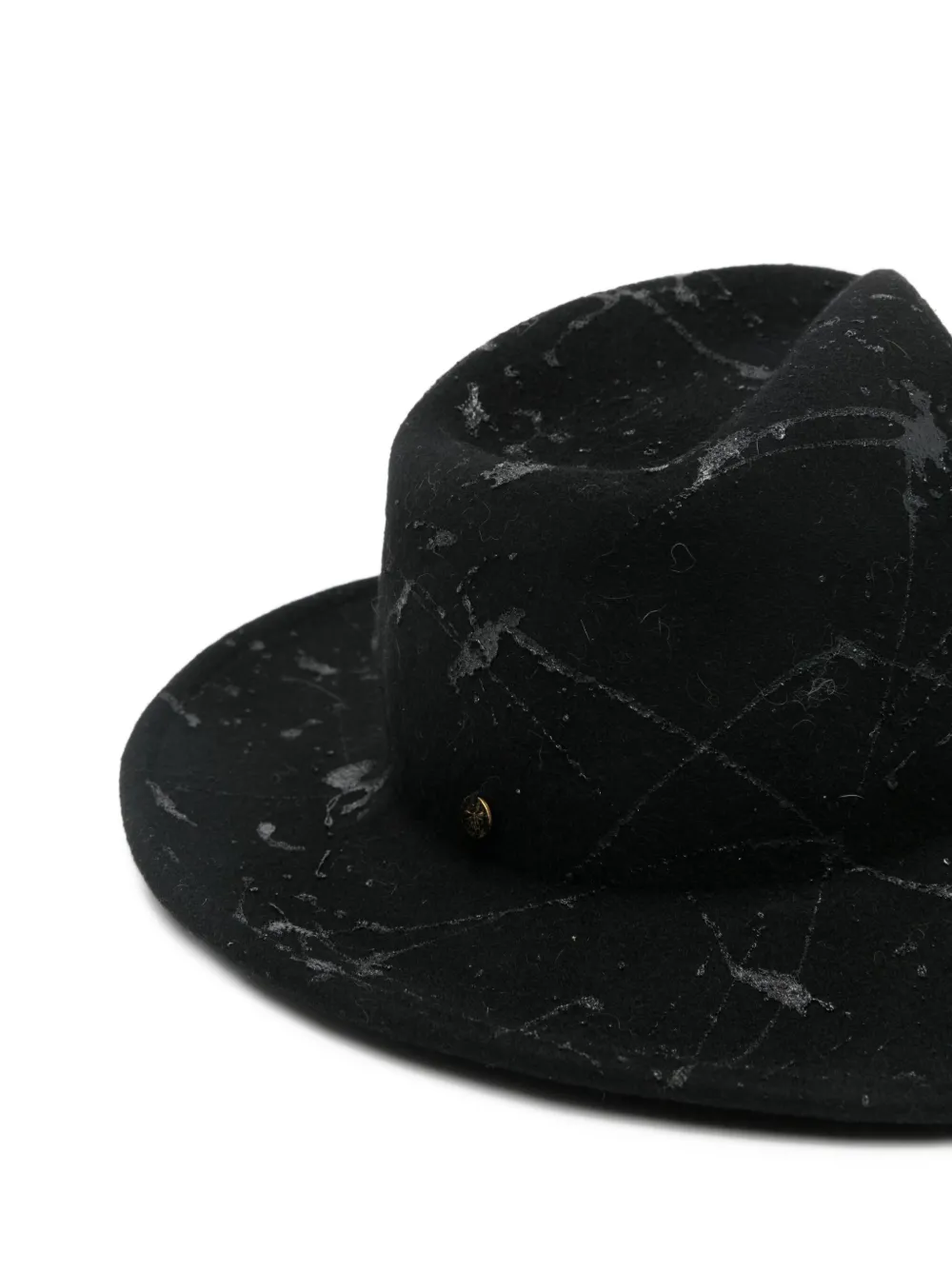 Crackle-Print Fedora Hat