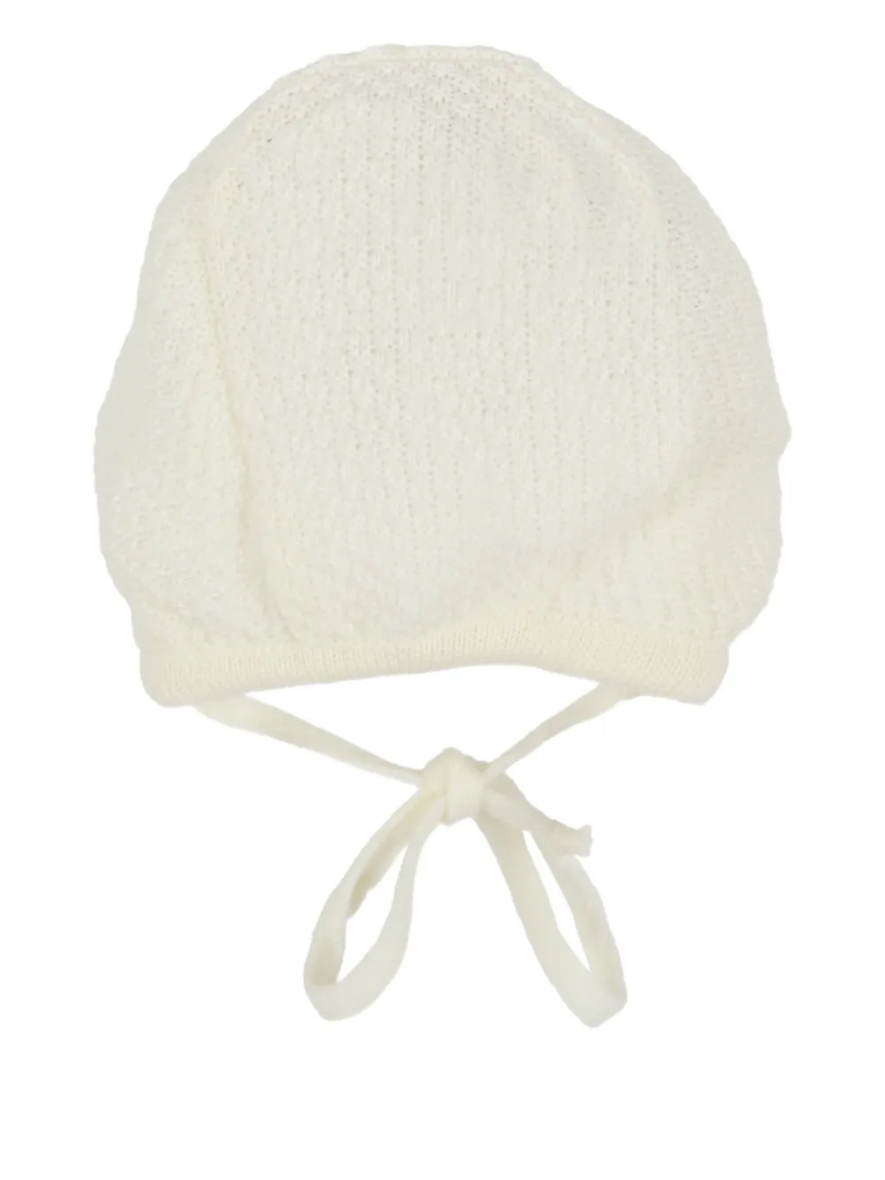 Little Bear tie-detail wool beanie | Neutrals | Image 1
