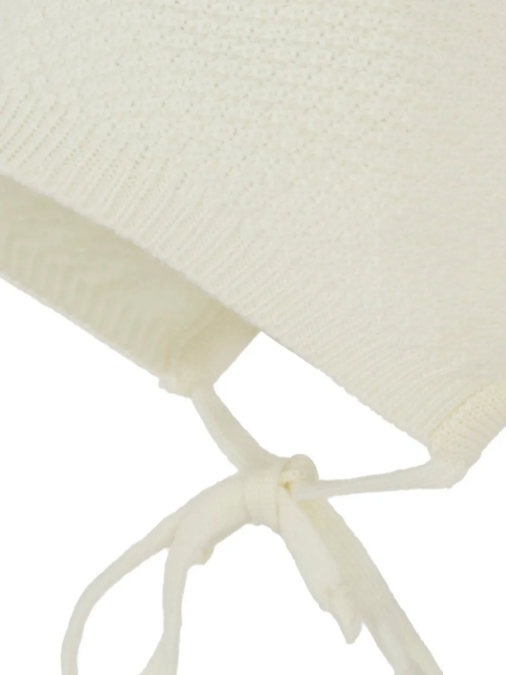 Little Bear Tie-detail Wool Beanie In Neutral