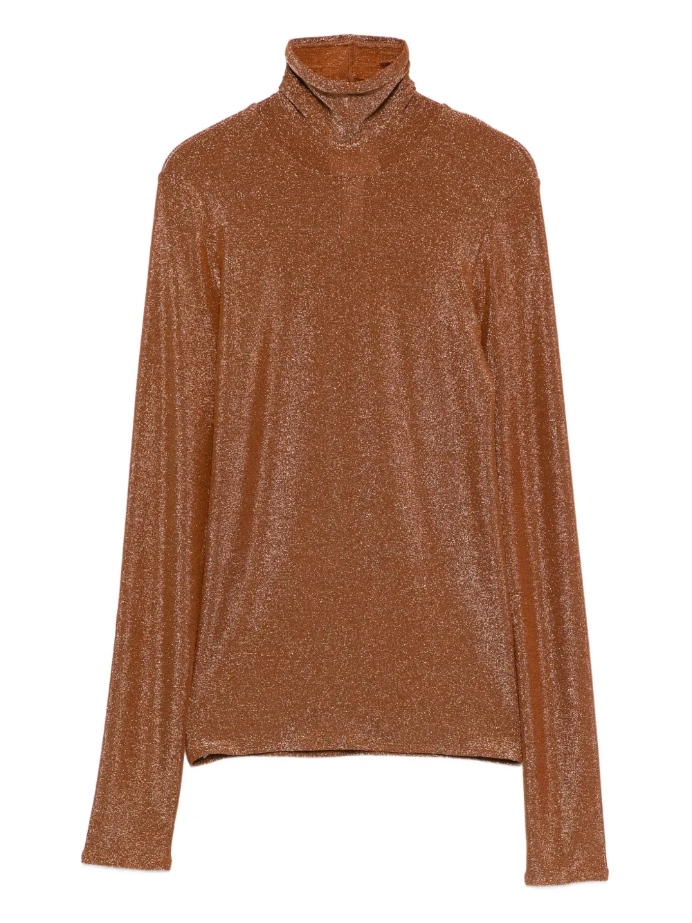 Forte Forte lurex turtleneck top | Brown | Image 1