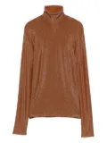 Forte Forte lurex turtleneck top - Brown