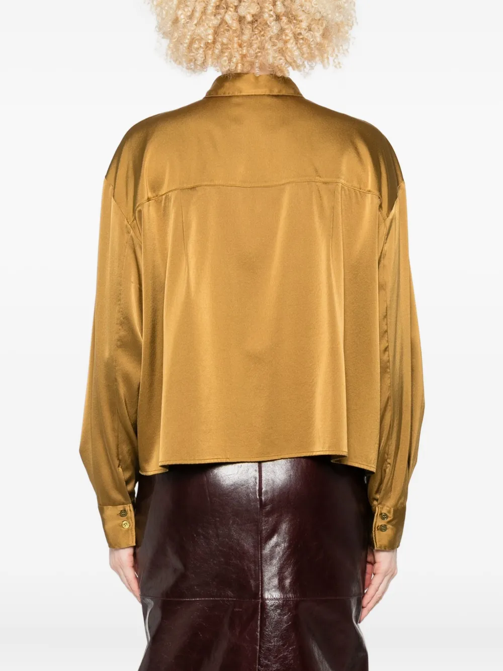 Forte Forte Satin Pocket Shirt In Gold