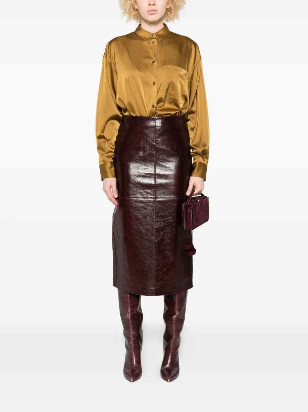Forte Forte Satijnen blouse - Goud
