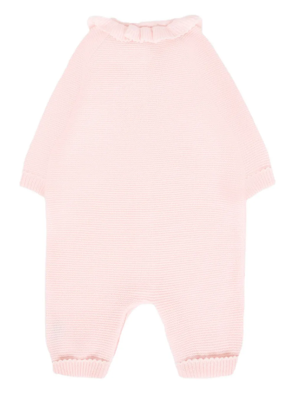 Little Bear ruffled wool romper - Roze