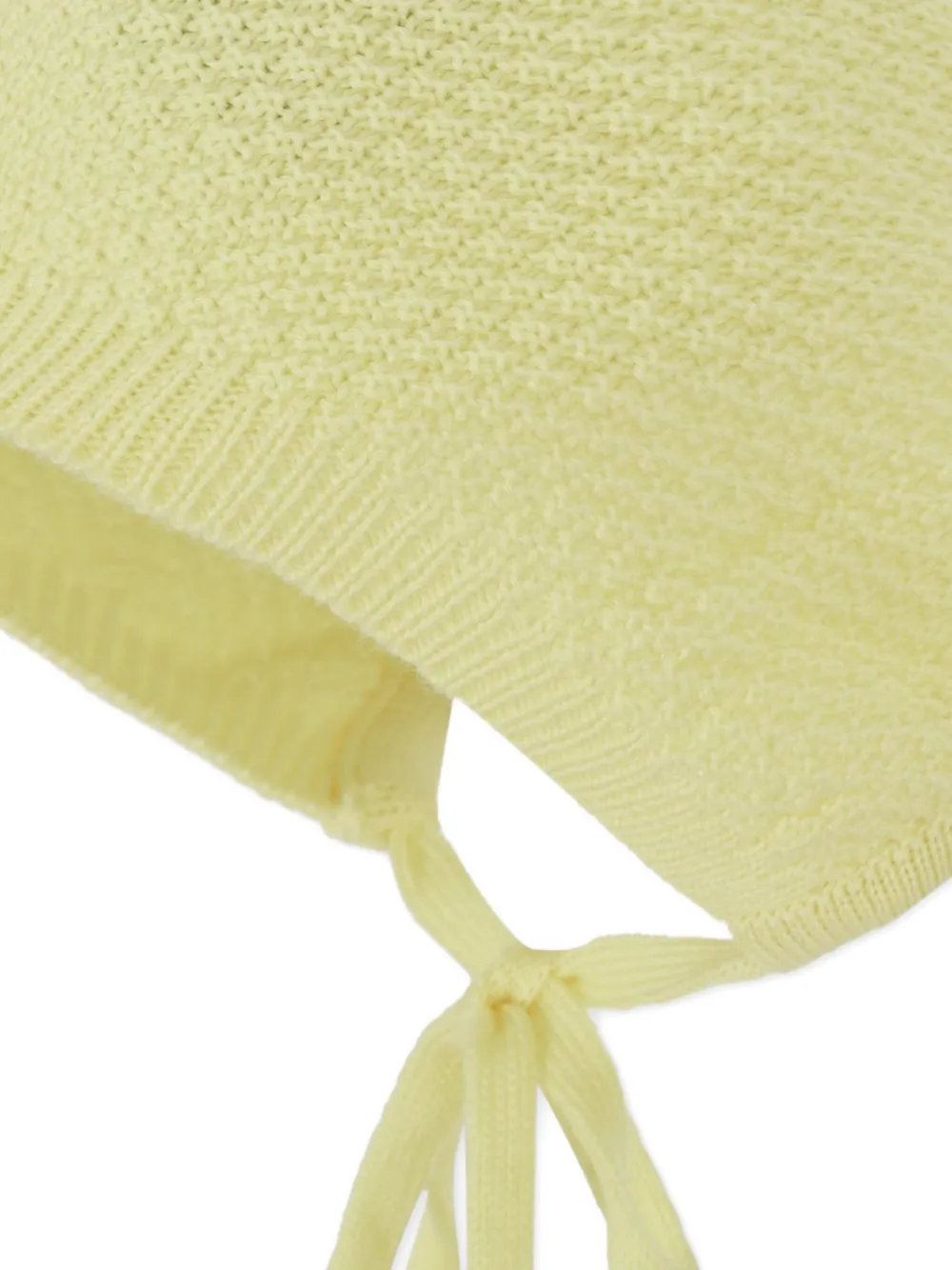 Little Bear Tie-fastening Wool Beanie In Green