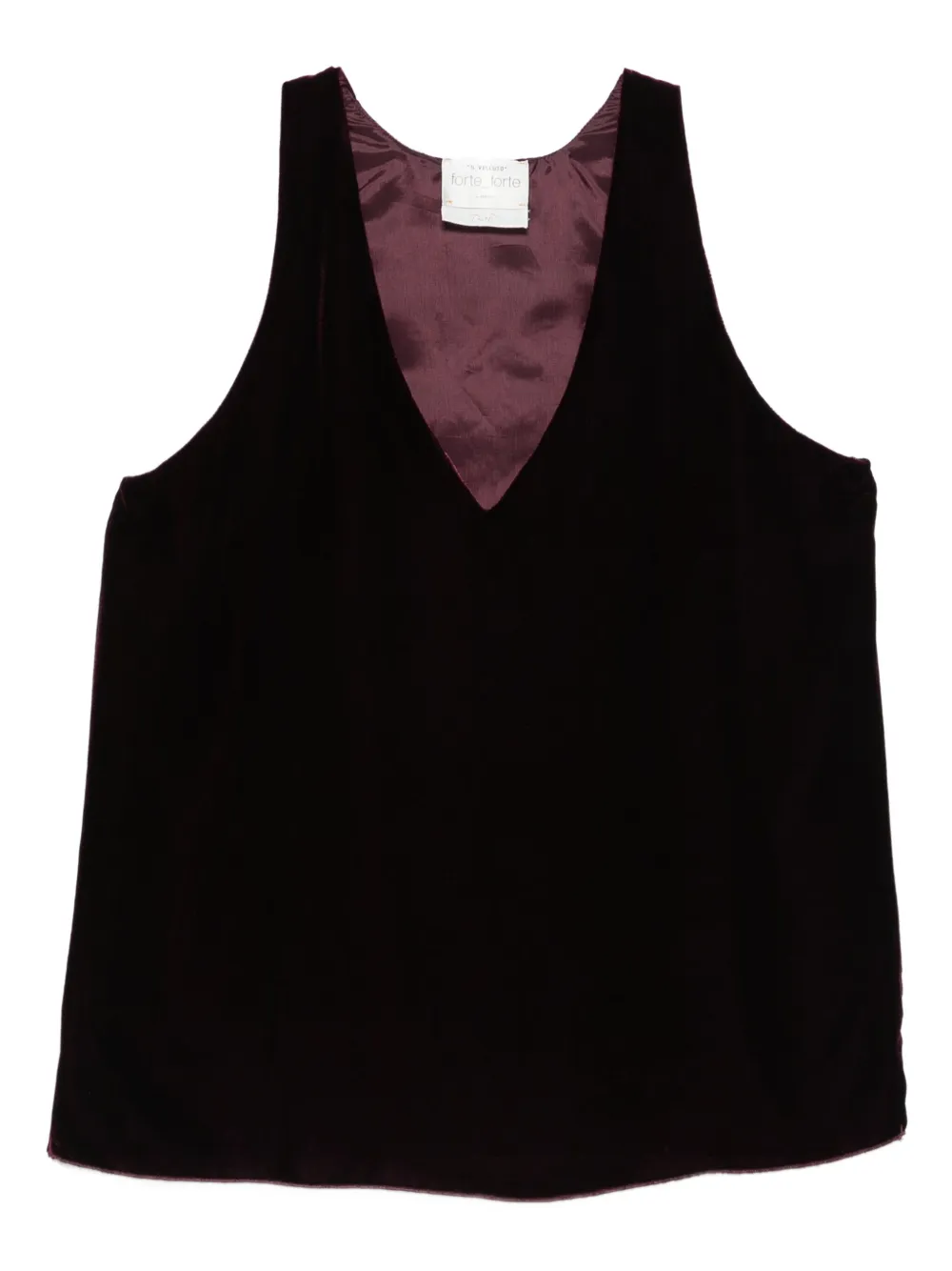 Forte Forte velvet V-neck top | Red | Image 1
