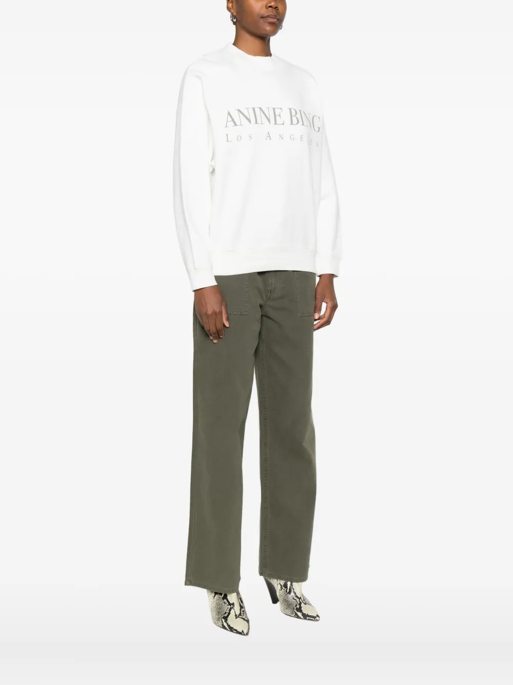 Anine Bing Jaci Sweatshirt Los Angeles In White