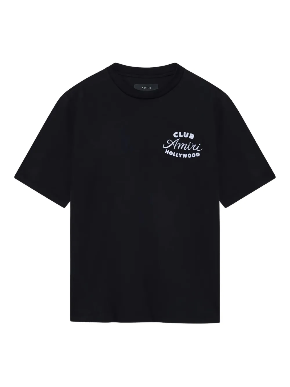 Amiri Black Crewneck T-shirt With Logo Lettering On The Front And Maxi Logo Print On The Rear In Cotton Ma In Black