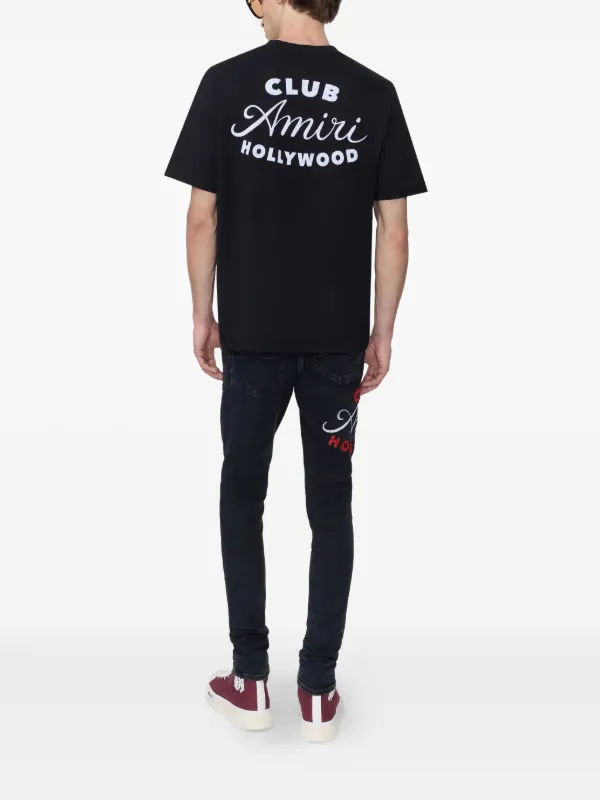 AMIRI logo-print crew-neck T-shirt | Black | FARFETCH ZA