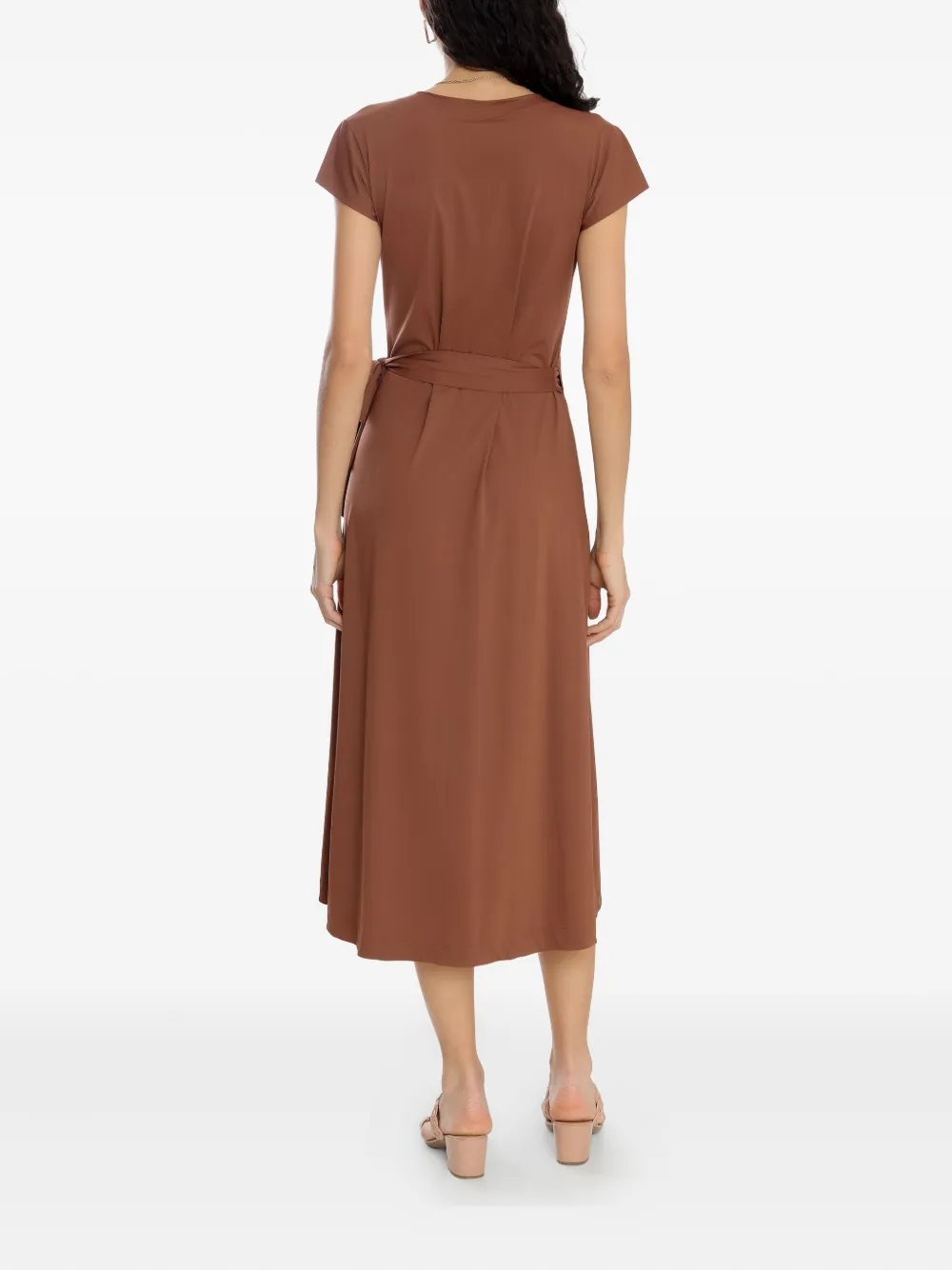 Lygia & Nanny Falcão Short-sleeve Wrap Dress In Brown