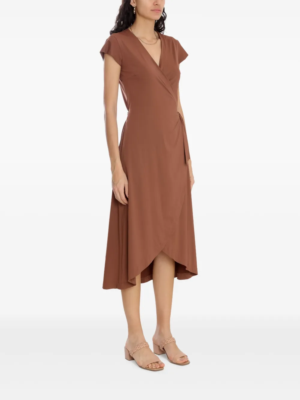Lygia & Nanny Falcão wikkeljurk met korte mouwen Bruin