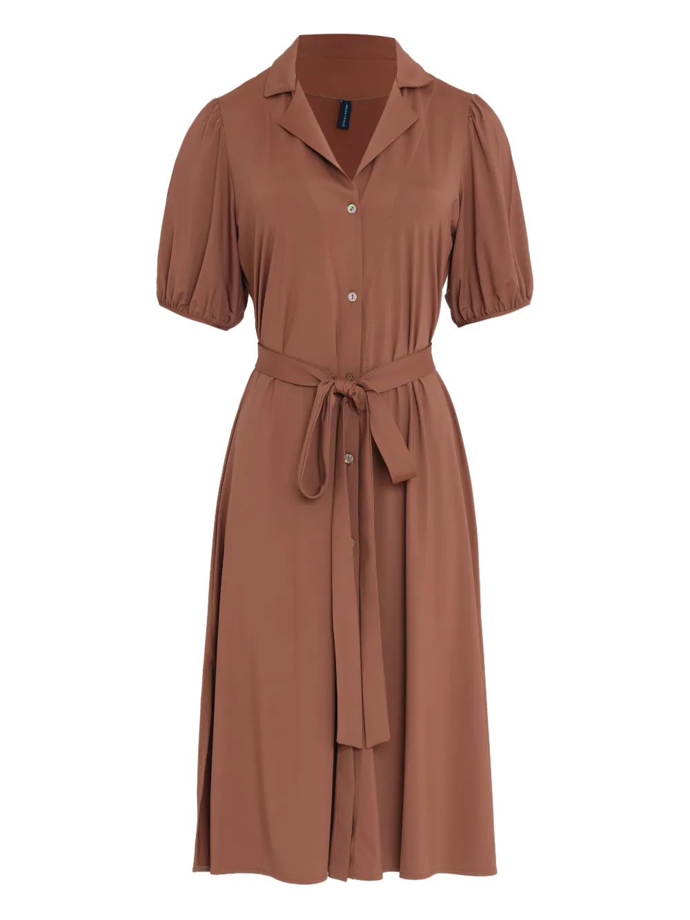 Lygia & Nanny puff-sleeve belted dress | Brown | Image 1