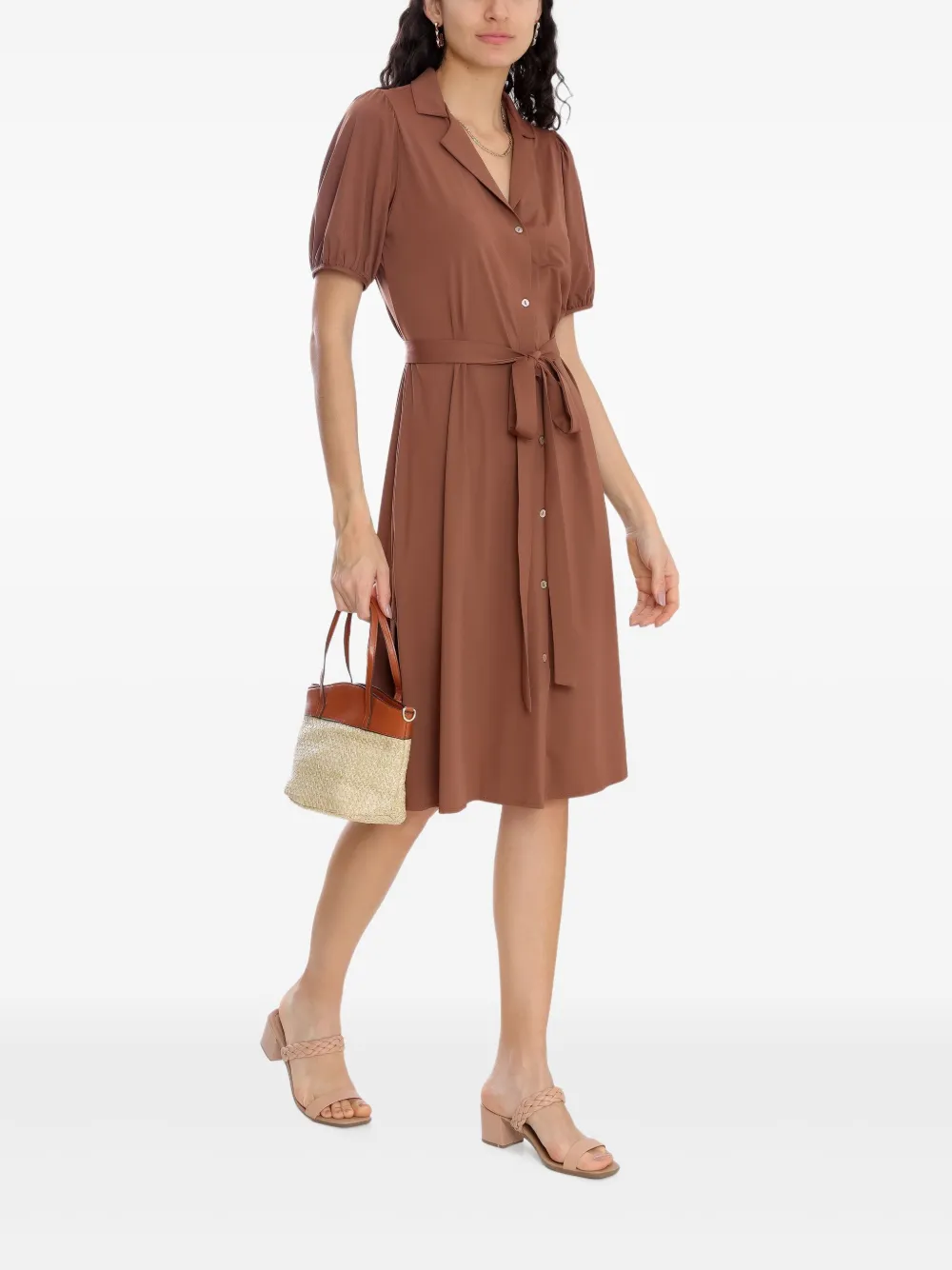 Lygia & Nanny Jurk met ceintuur Bruin