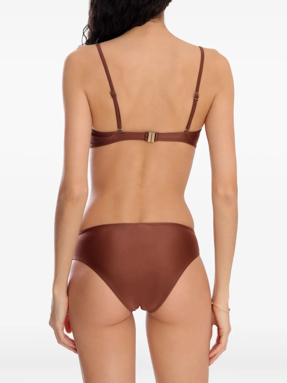 Lygia & Nanny Ester Bandeau Bikini Set In Brown