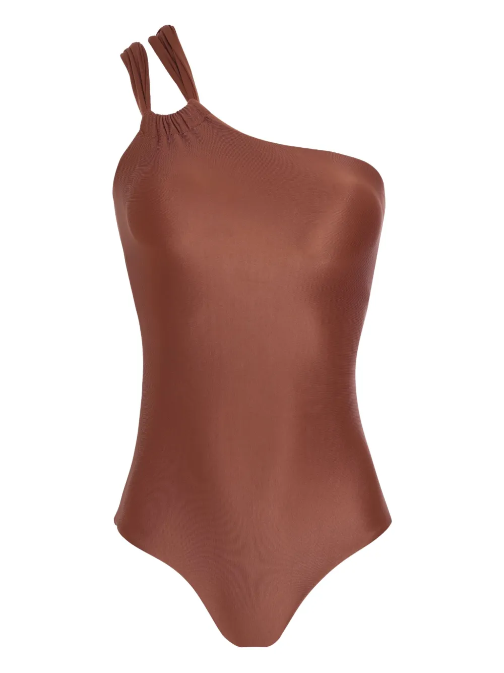 Lygia & Nanny Miusha One-shoulder Swimsuit In Brown