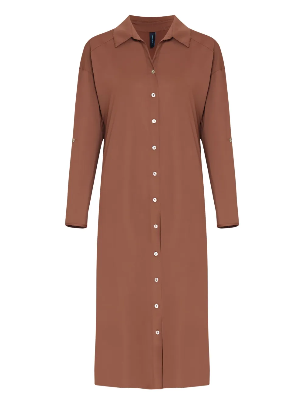Lygia & Nanny Eveline Button-front Shirt Beach Dress In Brown