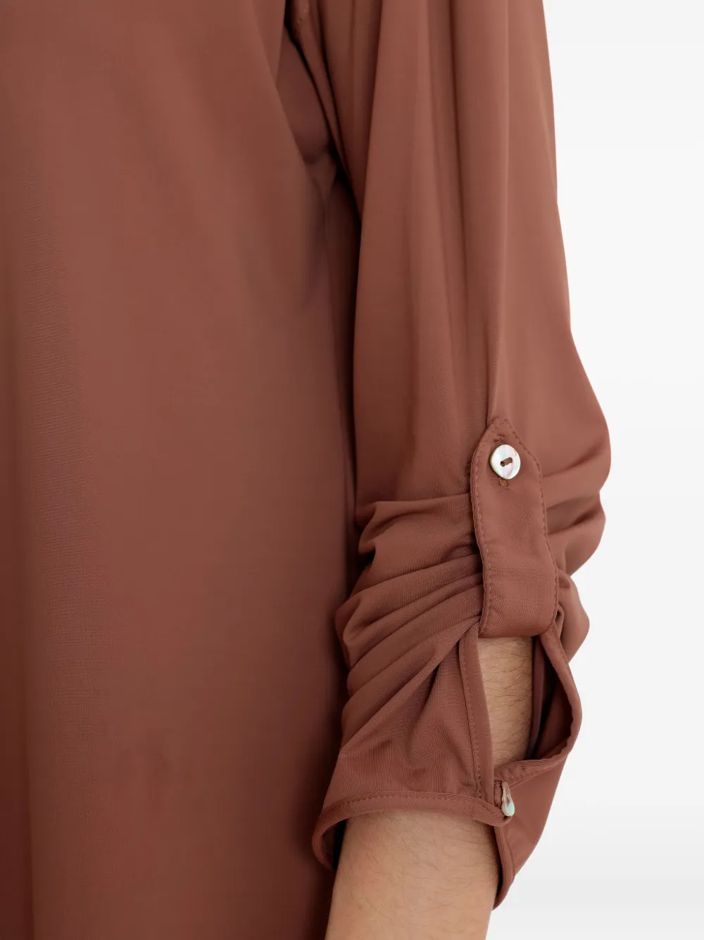 Lygia & Nanny Eveline Button-front Shirt Beach Dress In Brown
