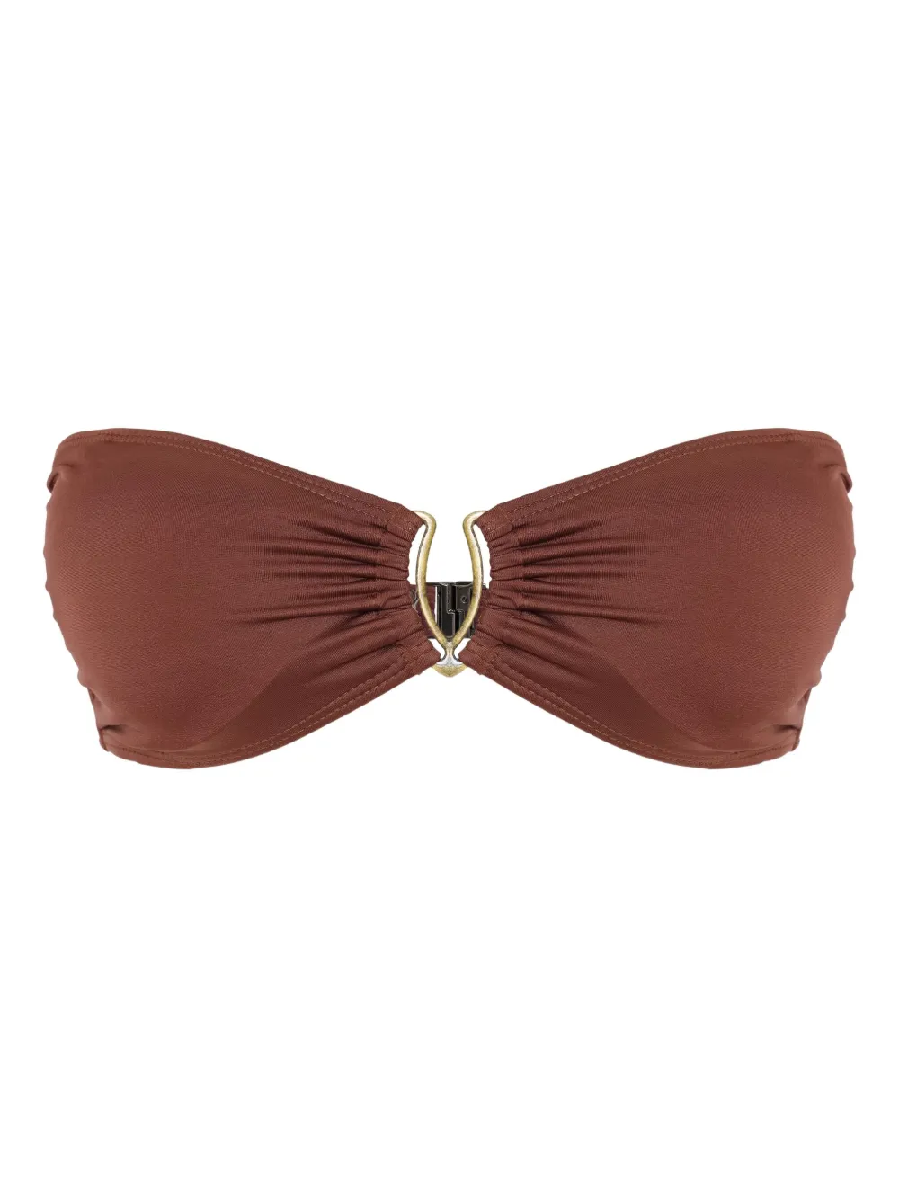 Lygia & Nanny Mika Ring-detail Bandeau Bikini Top In Brown