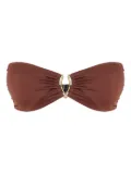 Lygia & Nanny Mika ring-detail bandeau bikini top - Brown