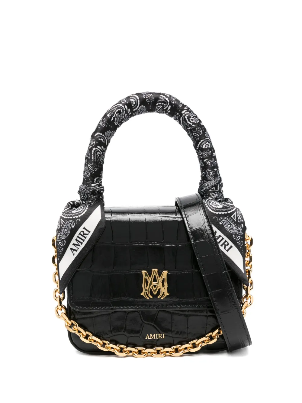 AMIRI crocodile-effect satchel | Black | Image 1