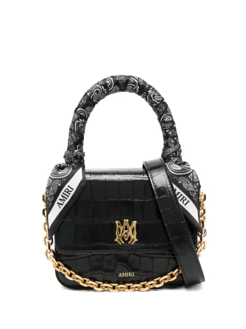 AMIRI crocodile-effect satchel