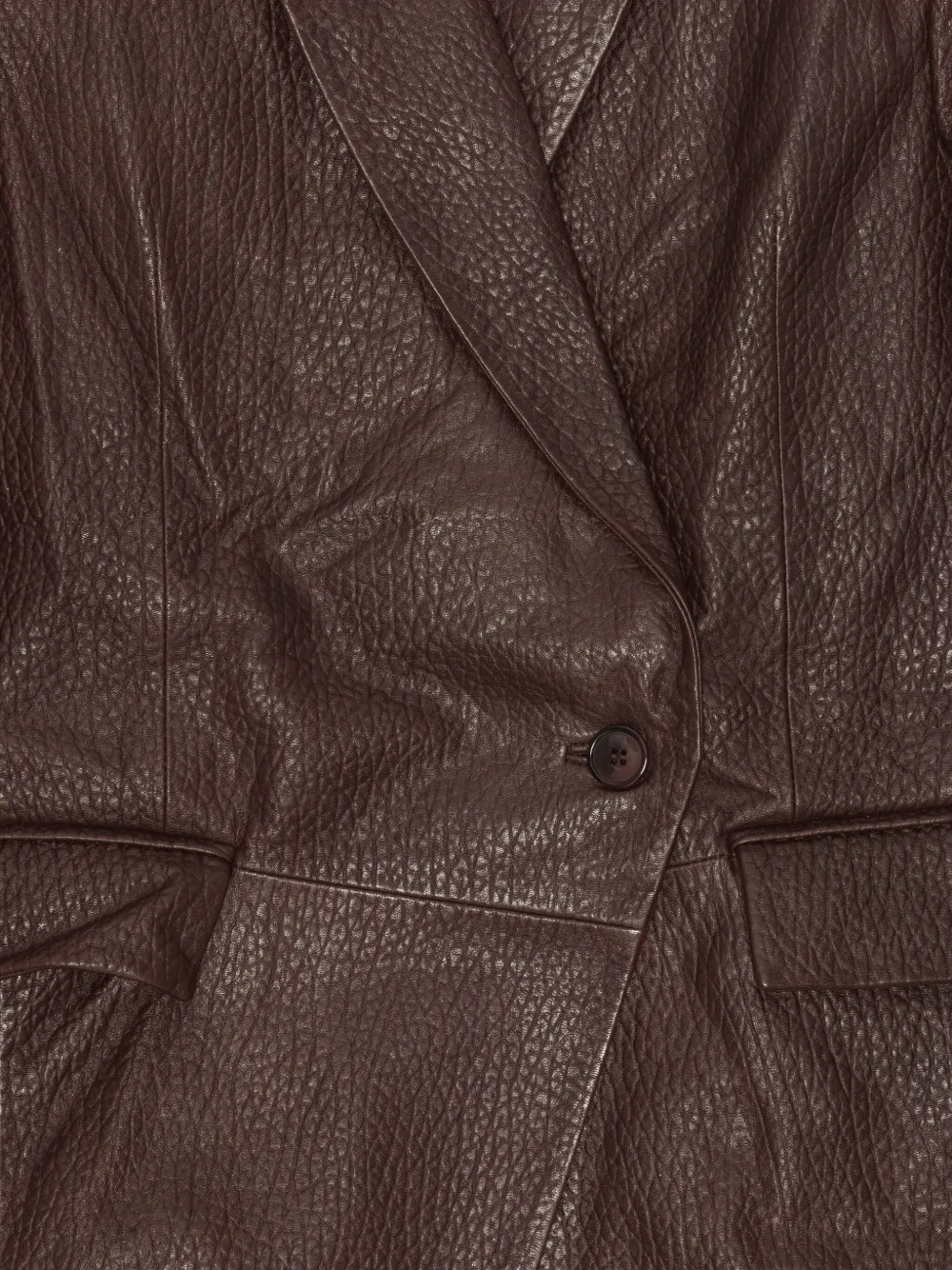 Remain Birger Christensen Welt-pockets Leather Blazer In Brown