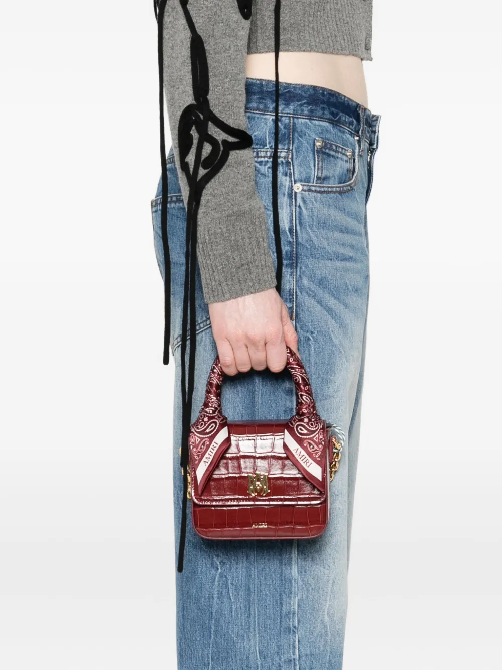 AMIRI Shopper met sjaalhandgreep en krokodillen-reliëf - Rood