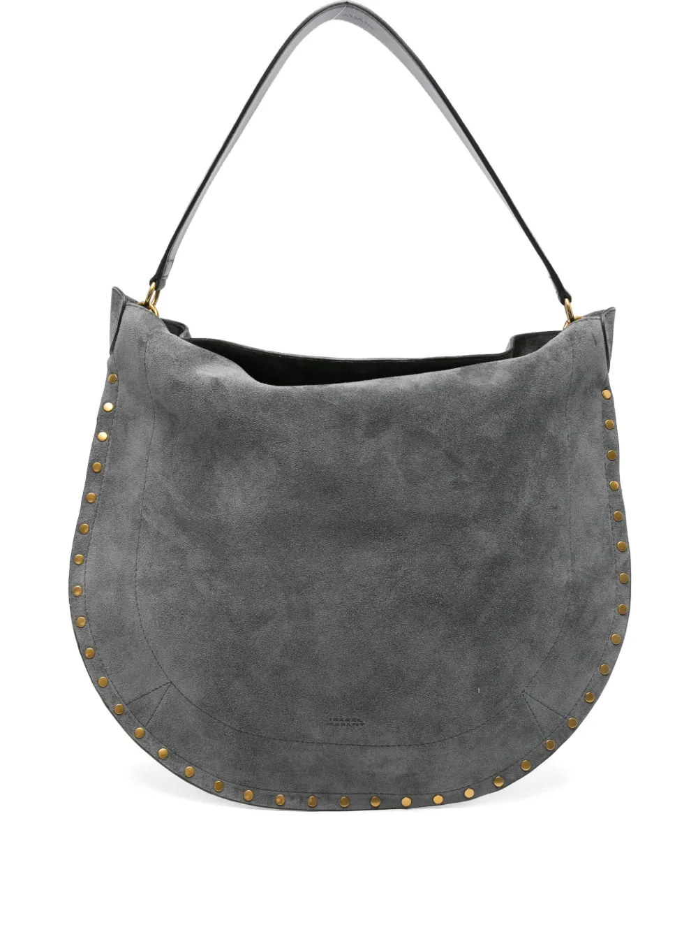 Isabel Marant Oskan Studded Suede Shoulder Bag In Gray