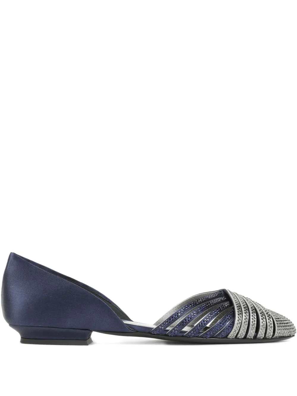 Giorgio Armani embellished flat pumps Blue