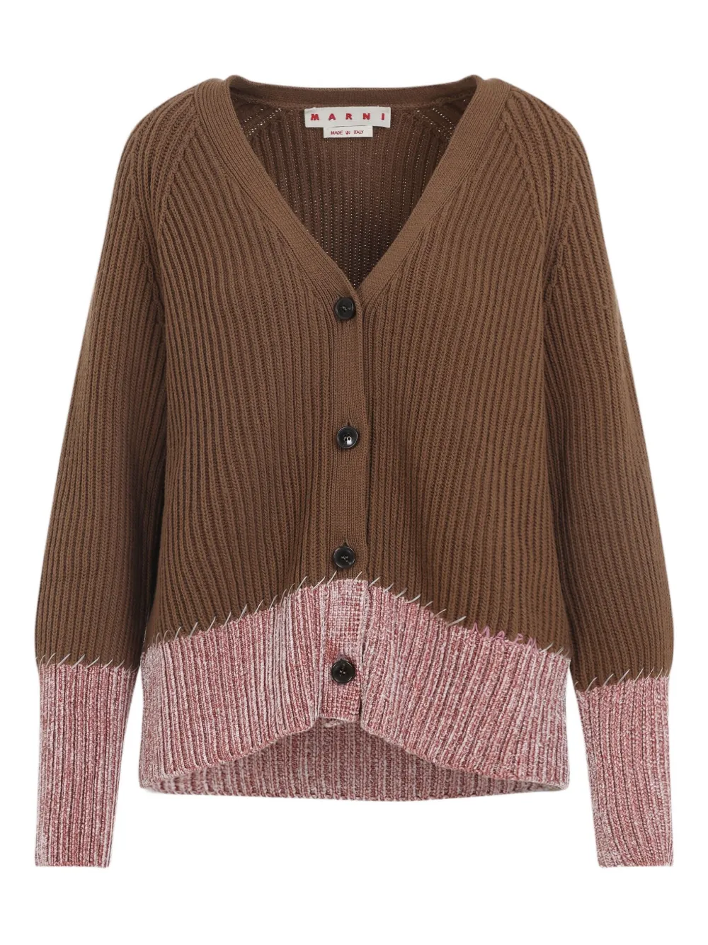Marni ribbed v-neck cardigan | Brown | Image 1