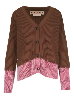Miu Miu ストライプディテール カーディガン | ニュートラル | FARFETCH JP