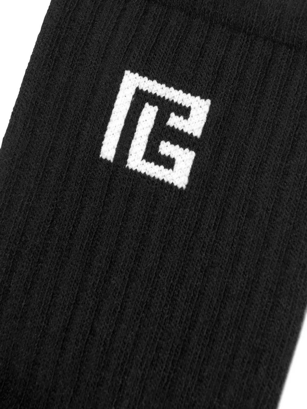 Balmain Logo Socks In Black