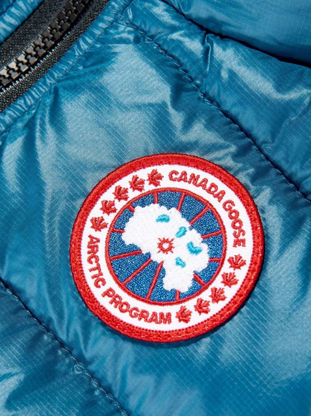 Canada Goose Kids Gewatteerd gilet met logopatch Blauw