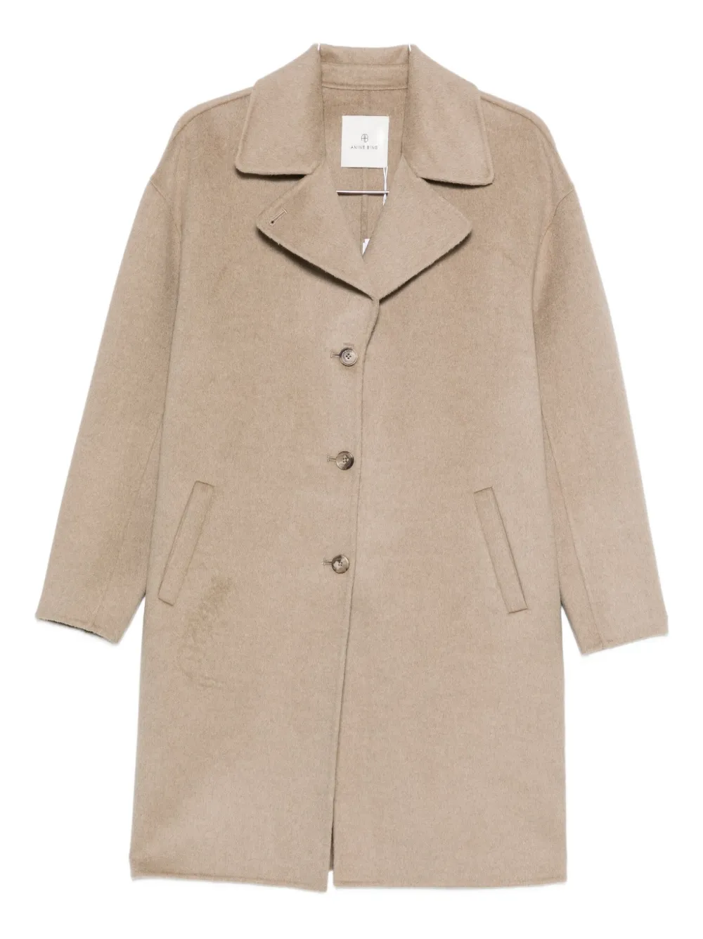 Anine Bing Button-front Coat In Nude