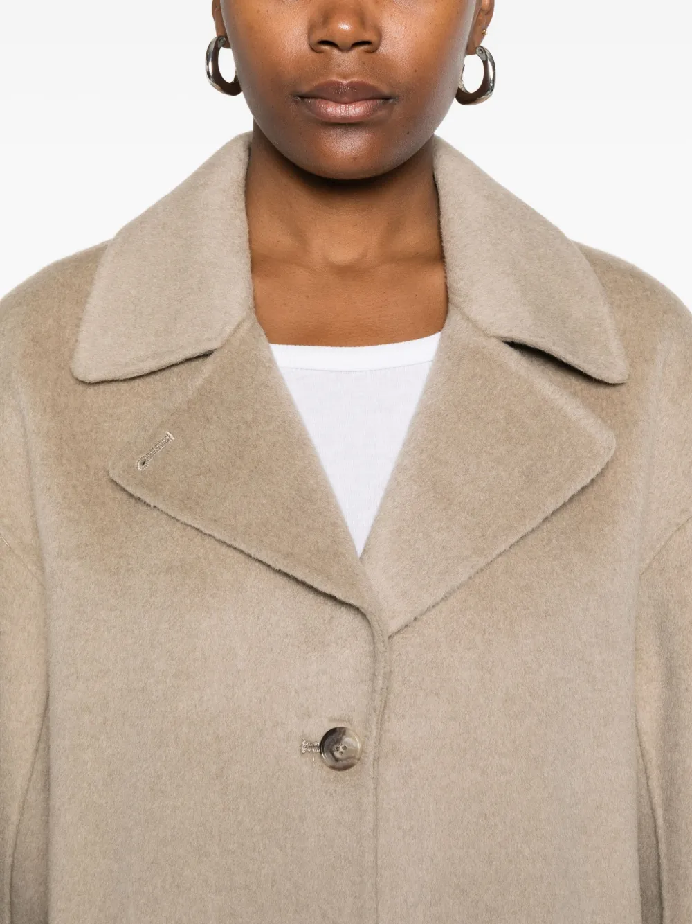 Anine Bing Button-front Coat In Nude